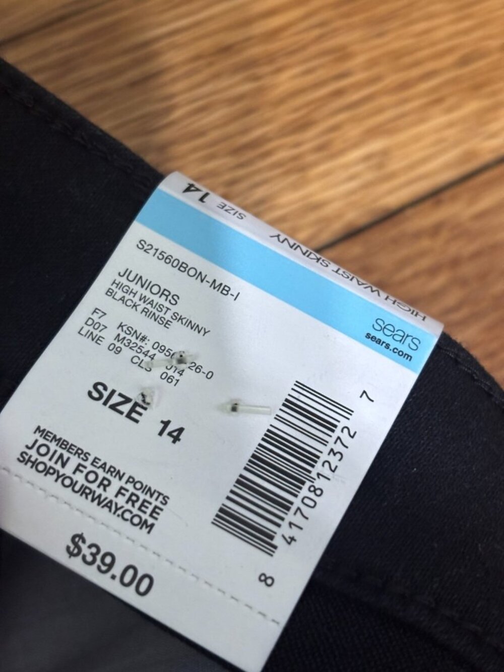 Bongo Women’s High Waist Skinny Jeans Size 14 Black Stretch Denim Button Fly NWT - Picture 6 of 8